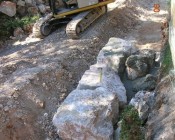 mur de soutenement rochers blocs